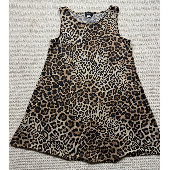 MSK Dresses & Skirts - MSK Shift Dress Womens Size Large Brown‎ Cheetah Print Sleeveless A-Line Casual